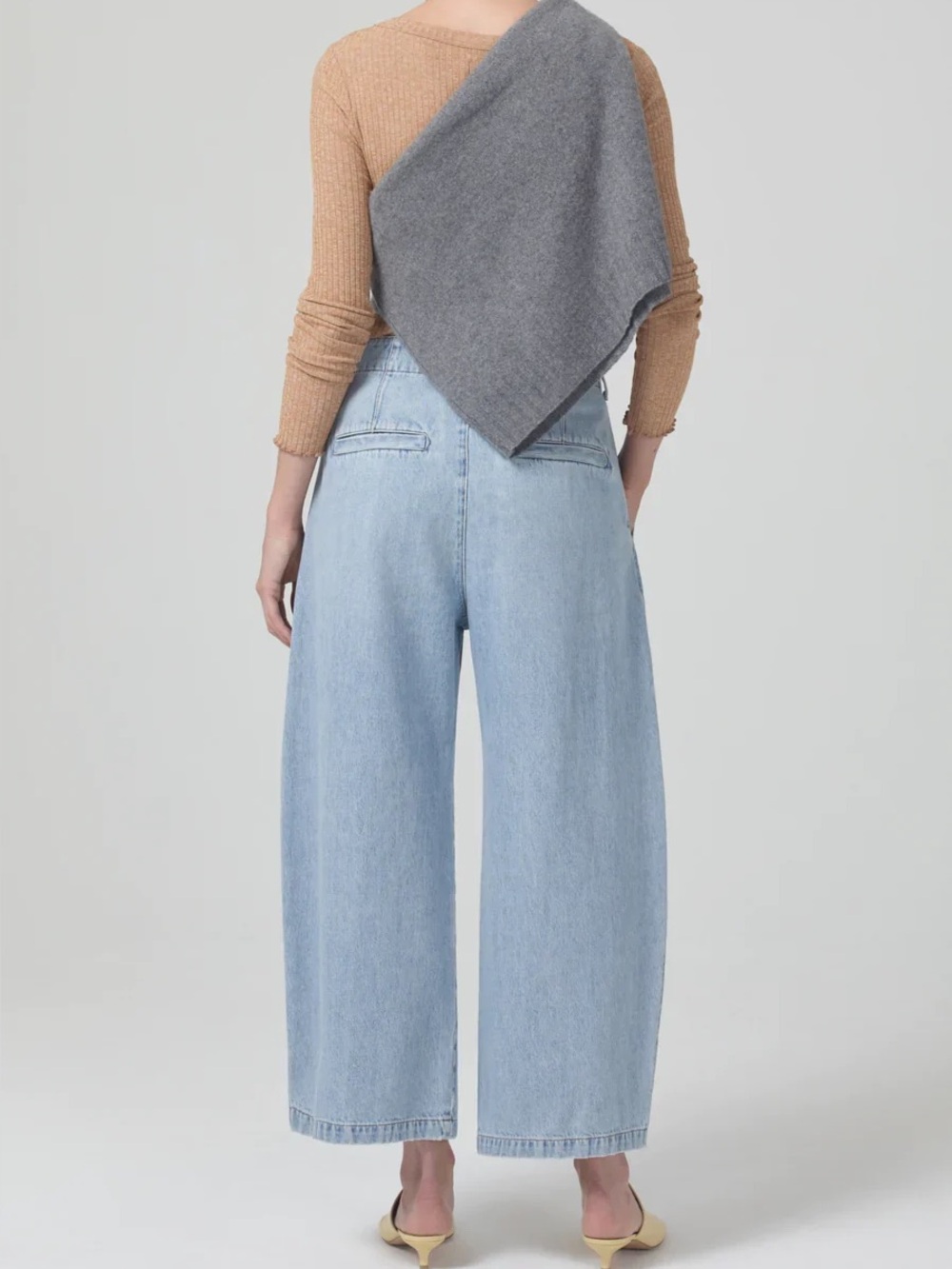 NWT Citizens of Humanity Payton Pleated Trouser Jeans Wide Leg Denim Roma Blue - Picture 2 of 7